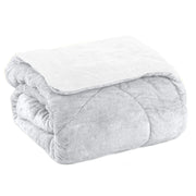 EDREDOM QUEEN PLUSH   BICOLOR - CINZA 144107 /BRANCO