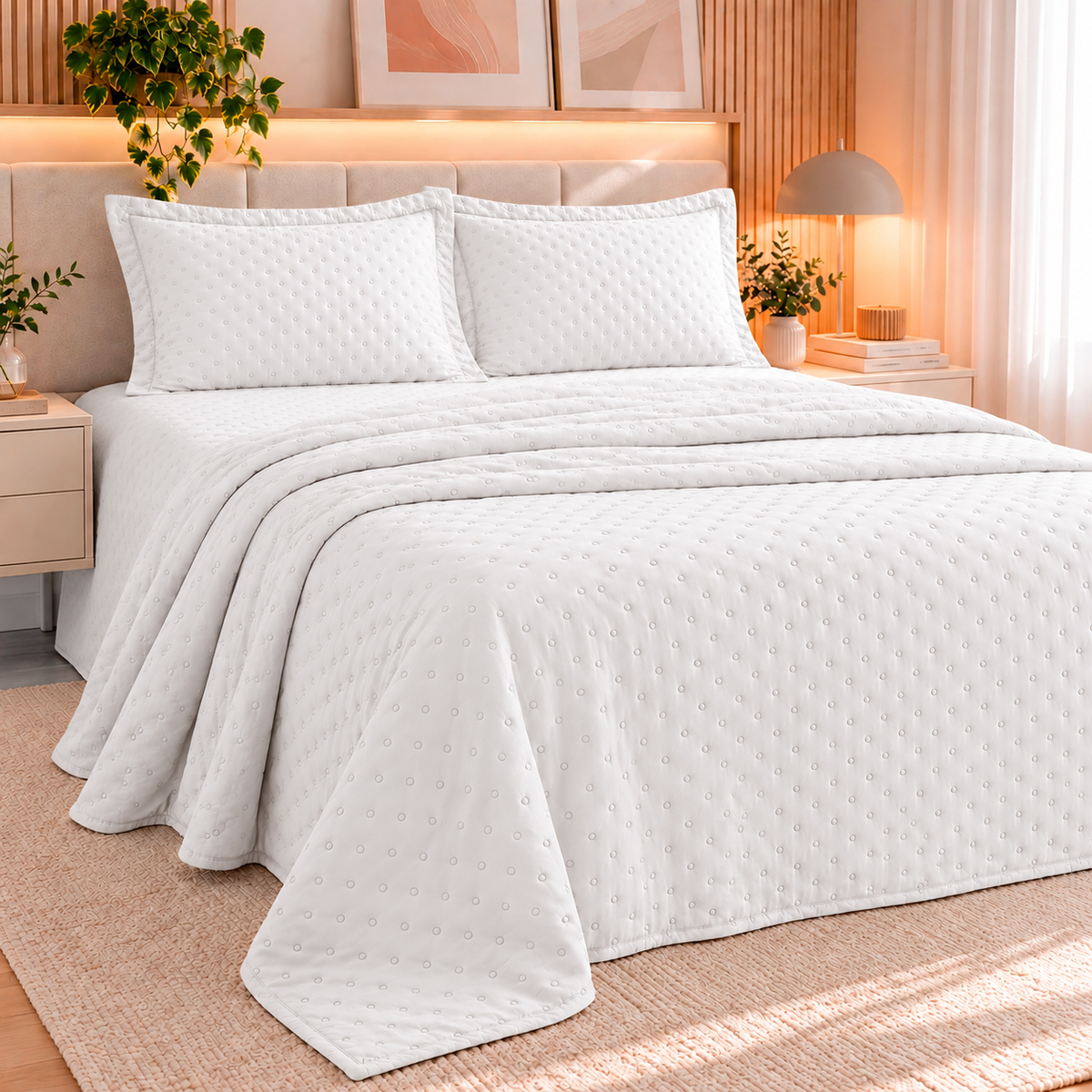 KIT CAMA CASAL DELICATO - BRANCO
