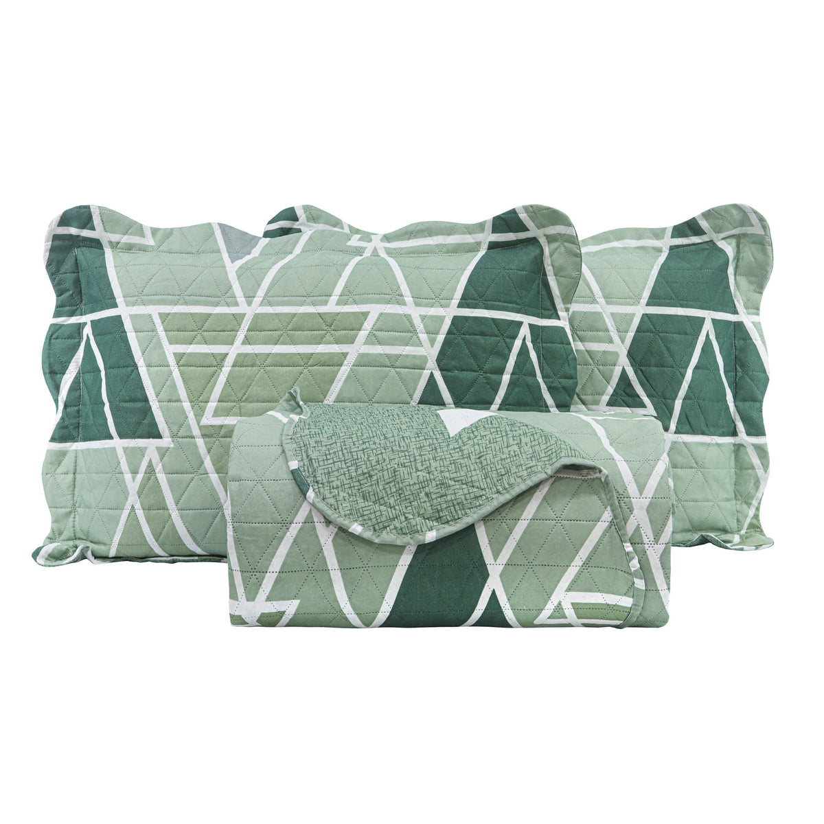KIT CAMA CASAL ULTRA LISSE BELLE - VERDE GEO