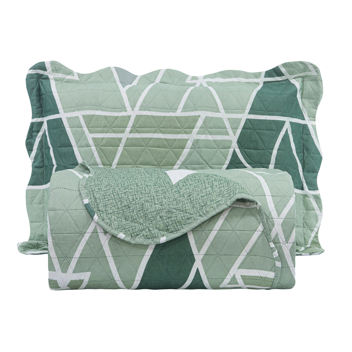 KIT CAMA SOLTEIRO ULTRA LISSE BELLE - VERDE GEO