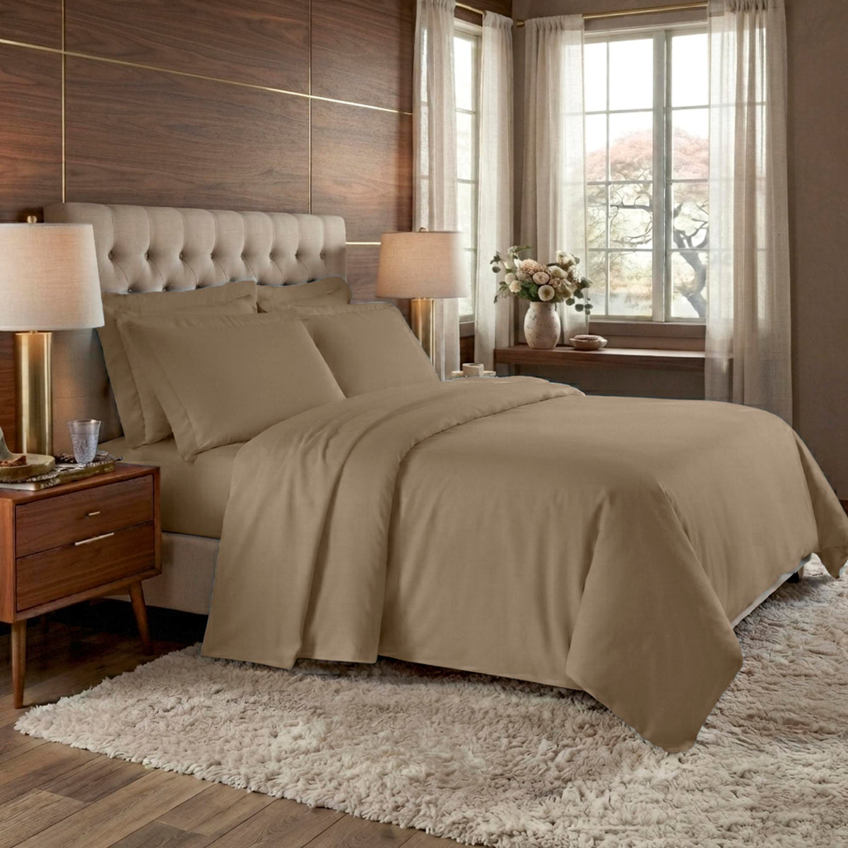 JOGO DE CAMA KING 400 FIOS  ELEGANCE - TAUPE 14-1305