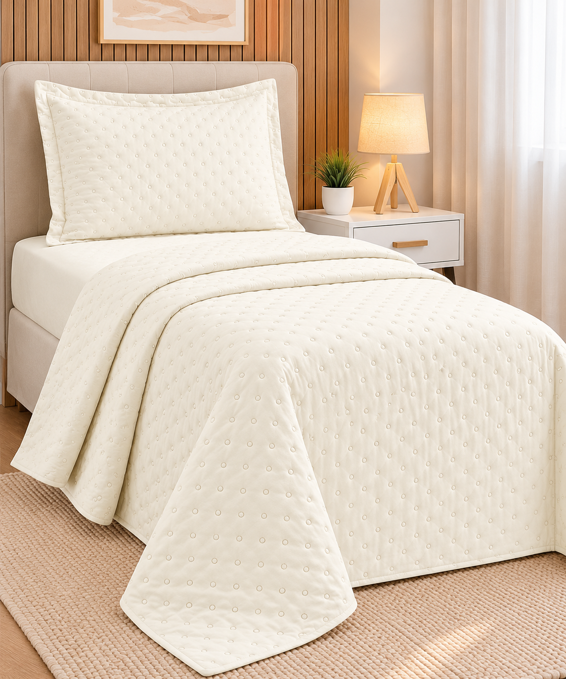 KIT CAMA SOLTEIRO  DELICATO - Amarelo 11-0507