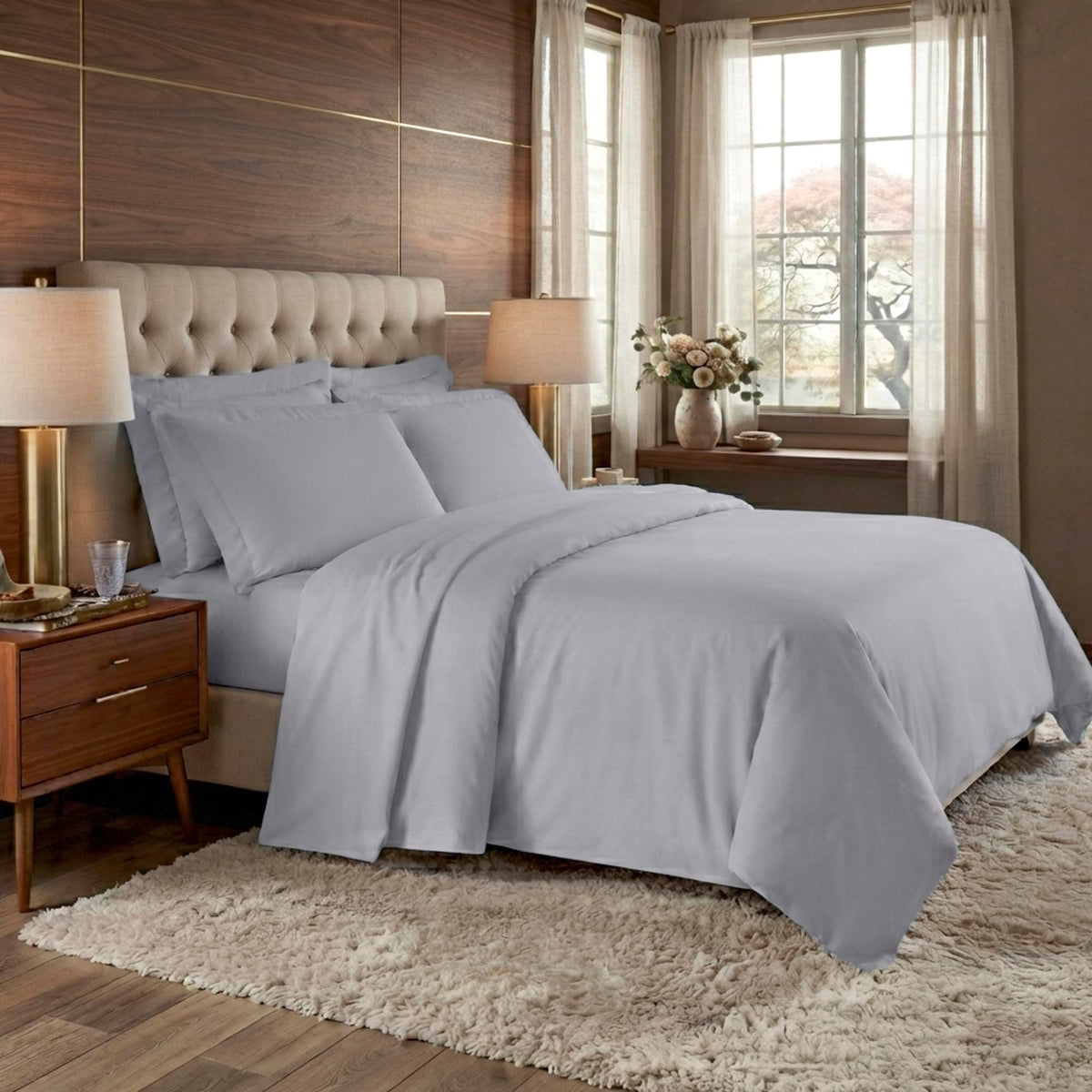 JOGO DE CAMA KING 400 FIOS  ELEGANCE - CINZA 13-4201