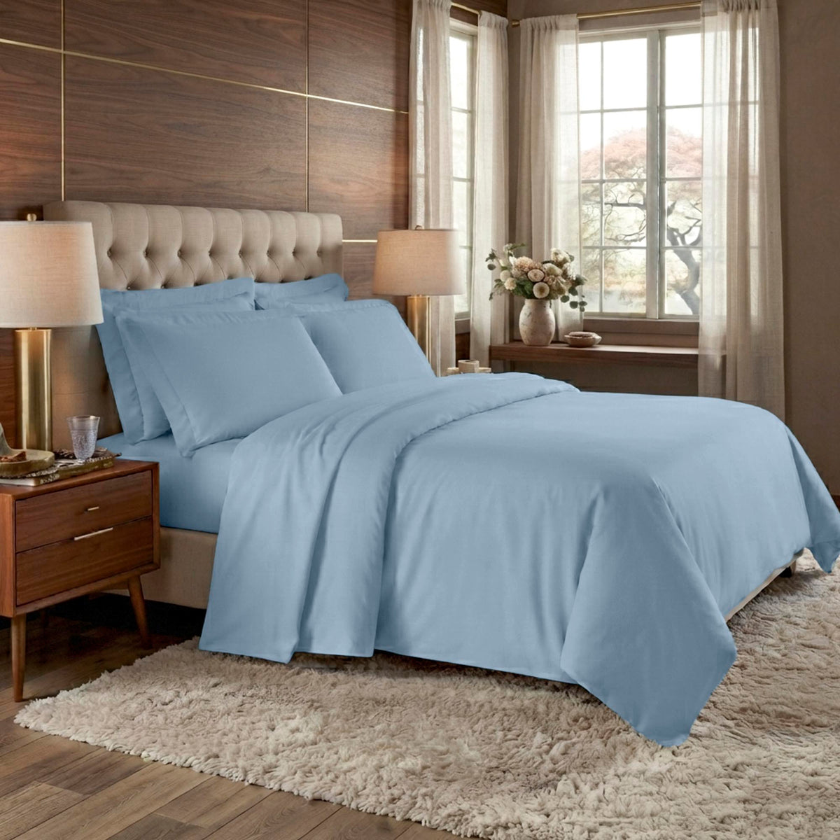 JOGO DE CAMA KING 400 FIOS  ELEGANCE - AZUL 13-4200