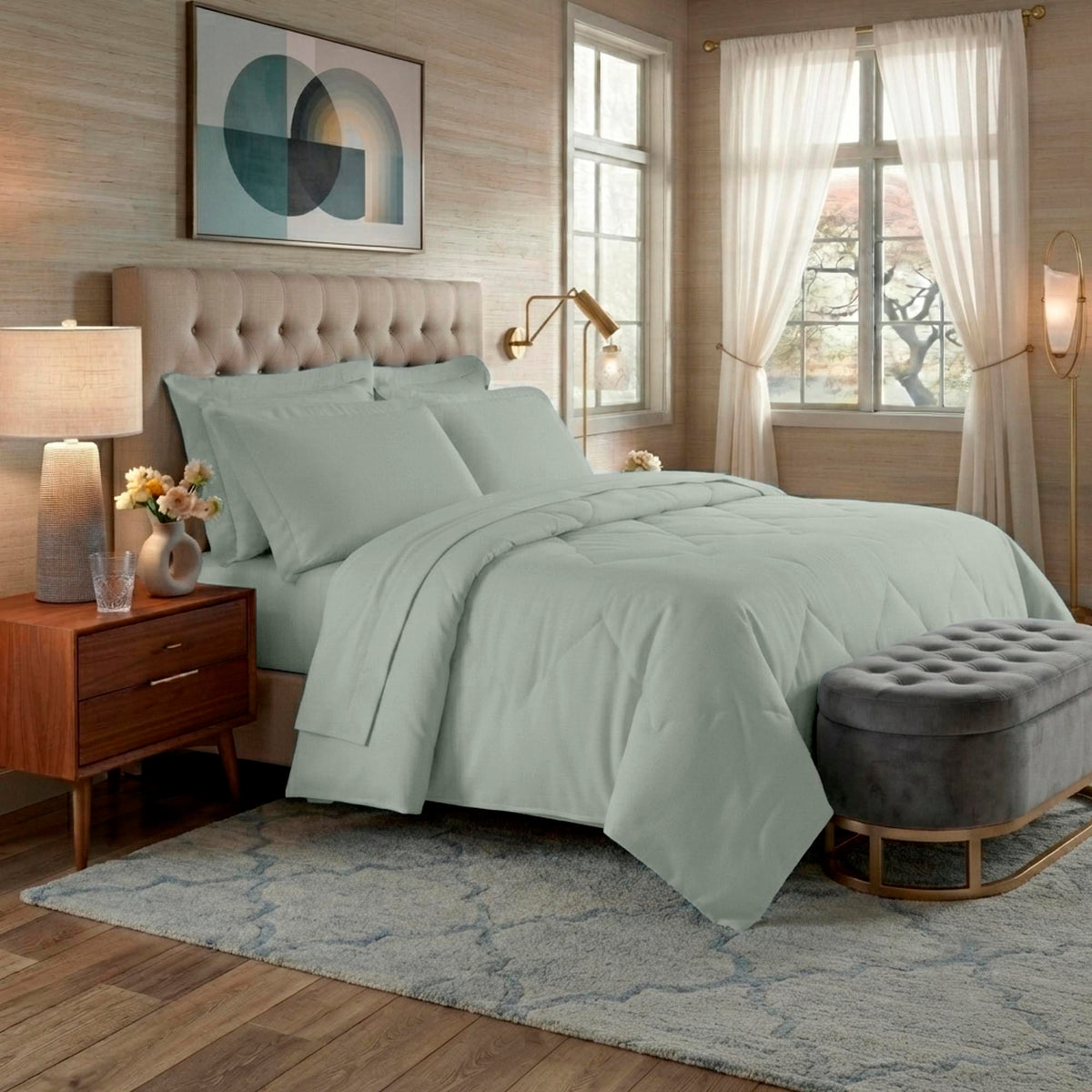 JOGO DE CAMA KING 400 FIOS  ELEGANCE - VERDE 14-6007