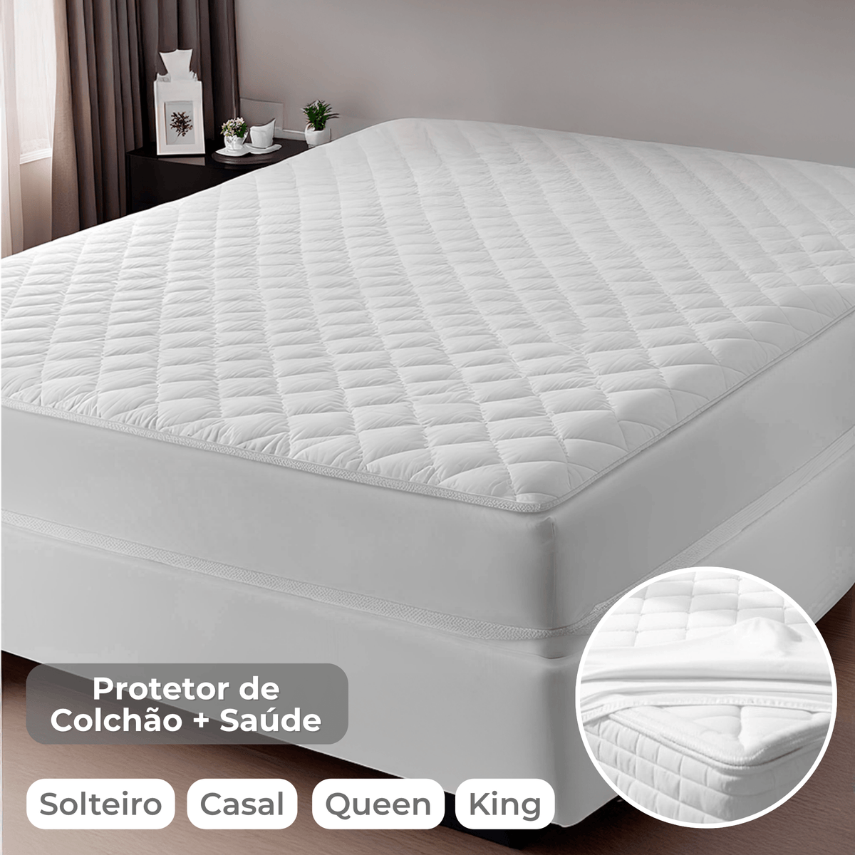 PROTETOR DE COLCHÃO CASAL ULTRASSONIC + SAÚDE - SORTIDO
