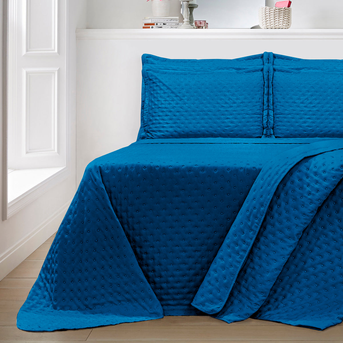 KIT CAMA SOLTEIRO  DELICATO - Azul 19-4026