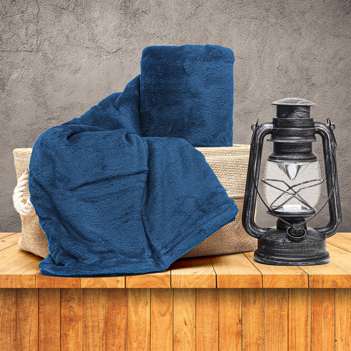 MANTA CASAL FLANNEL  LISO - AZUL 18-4018