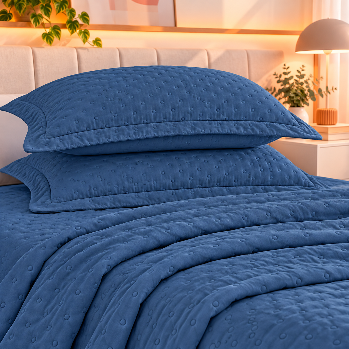 KIT CAMA  KING  DELICATO - AZUL 18-4018