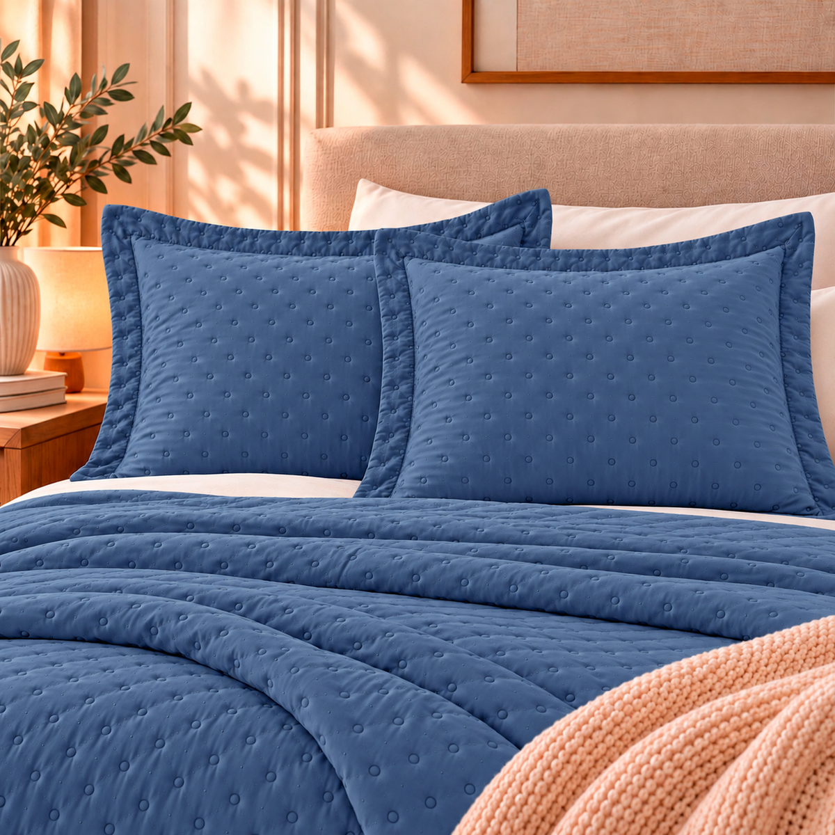 KIT CAMA CASAL DELICATO - AZUL 18-4018