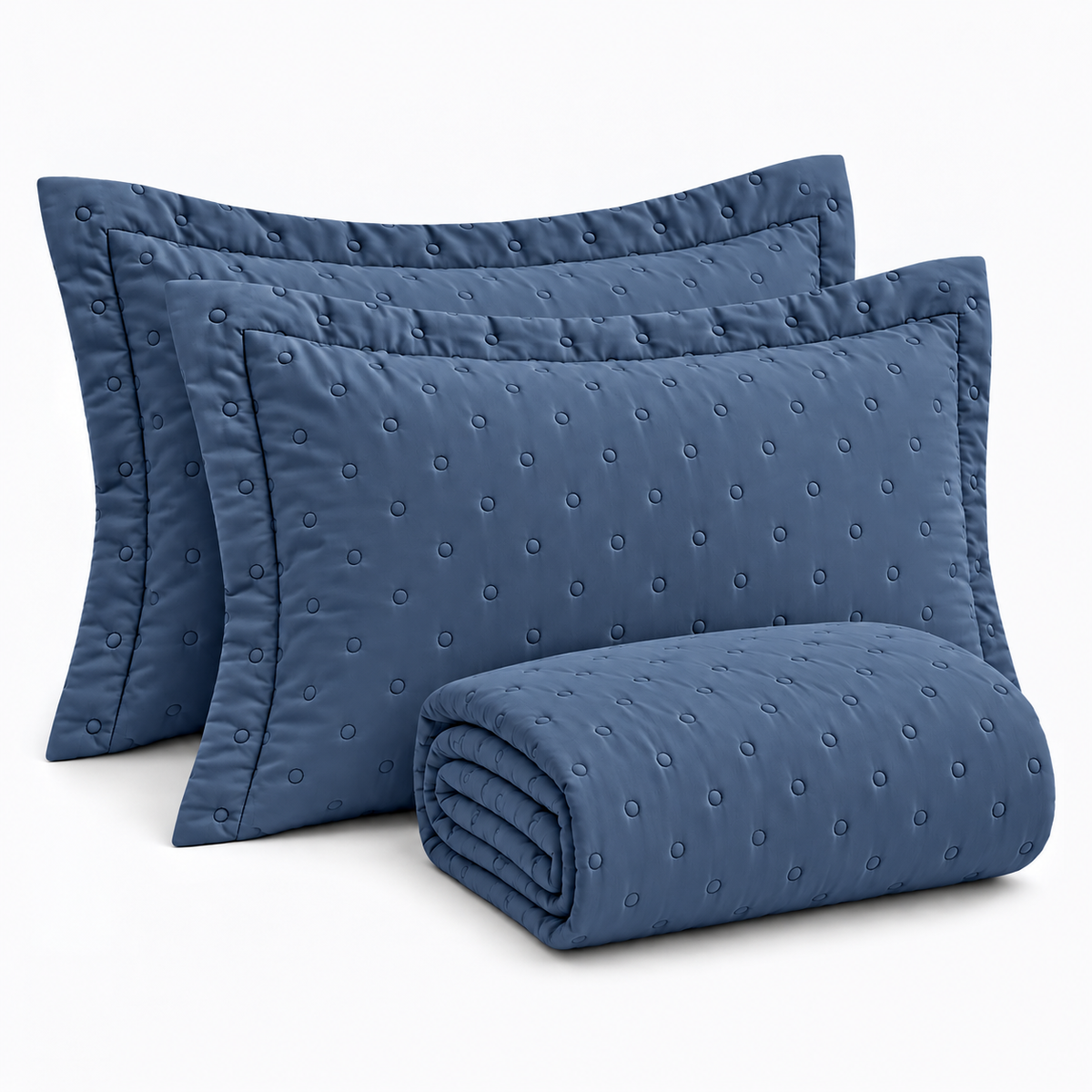 KIT CAMA QUEEN DELICATO - AZUL 18-4018