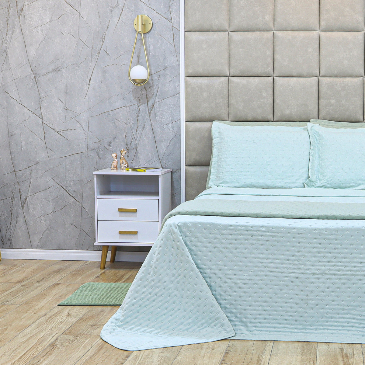 KIT CAMA SOLTEIRO  DELICATO - VERDE 12-6205