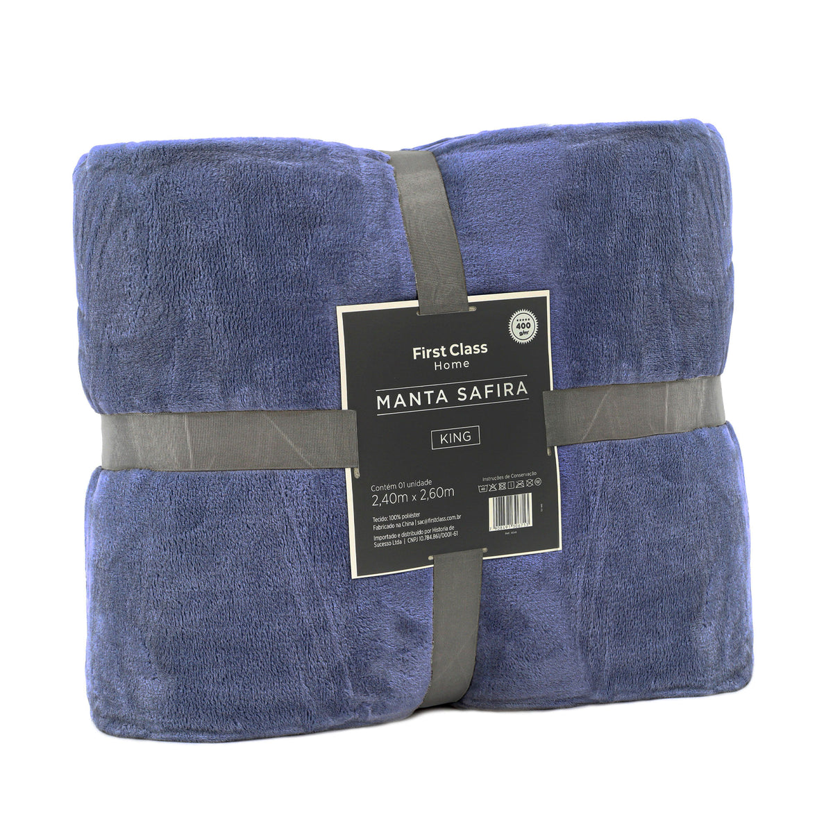 MANTA CASAL FLANNEL SAFIRA SUPREME - AZUL ESC 18-3916