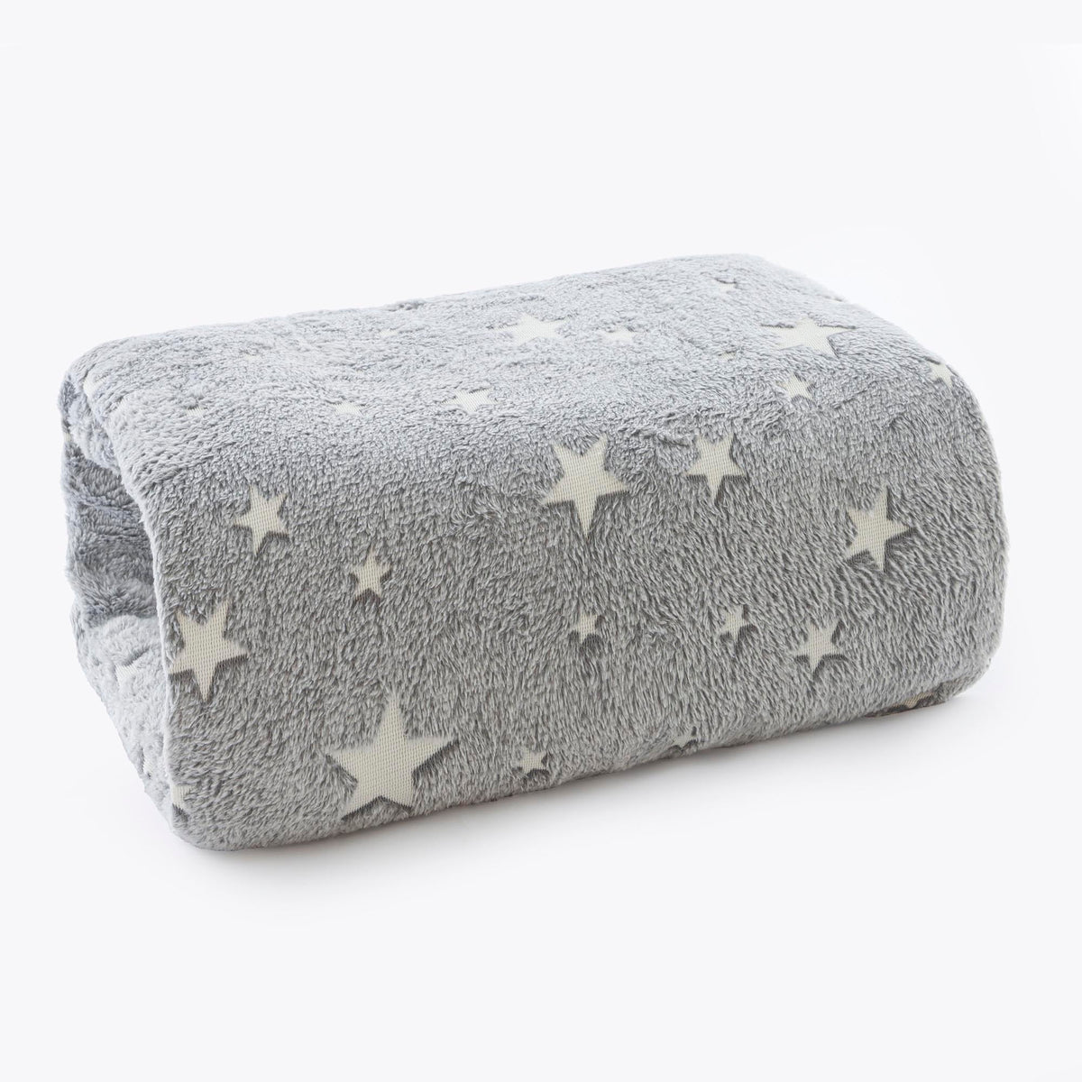 MANTA SOLTEIRO EFEITO BORDADO GLOW - estrelas