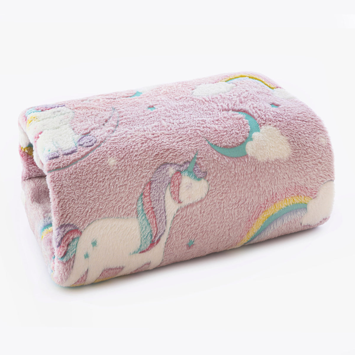 MANTA SOLTEIRO EFEITO BORDADO GLOW - UNICORNIO