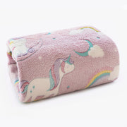 MANTA  CASAL EFEITO BORDADO GLOW - UNICORNIO