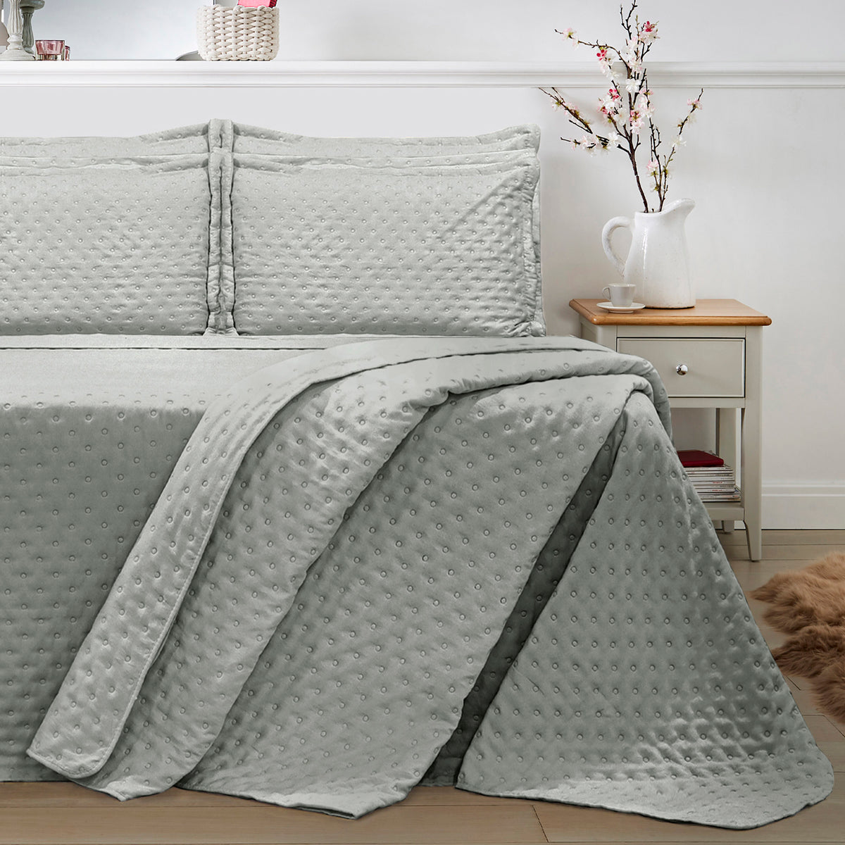 KIT CAMA SOLTEIRO  DELICATO - CINZA 14-4201