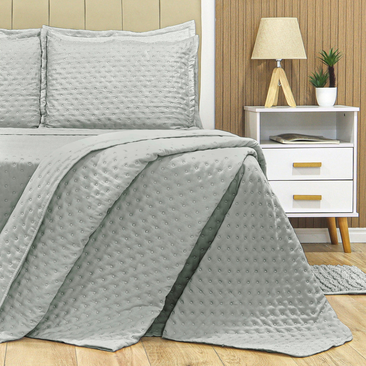 KIT CAMA SOLTEIRO  DELICATO - CINZA 14-4201