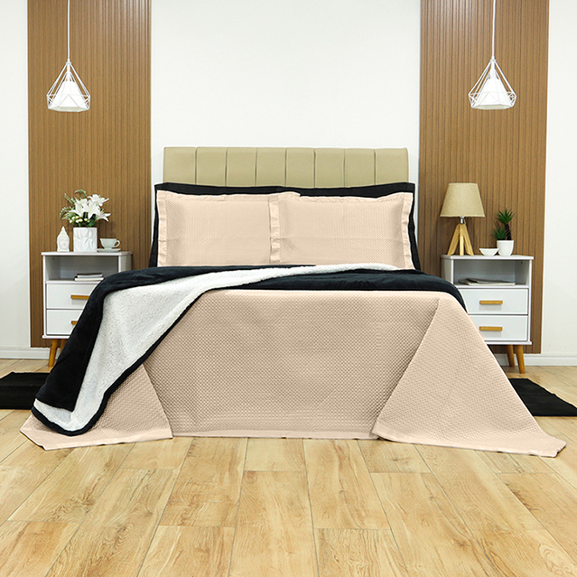 KIT CAMA QUEEN ÔNIX ACETINADO - BEGE 13-0404