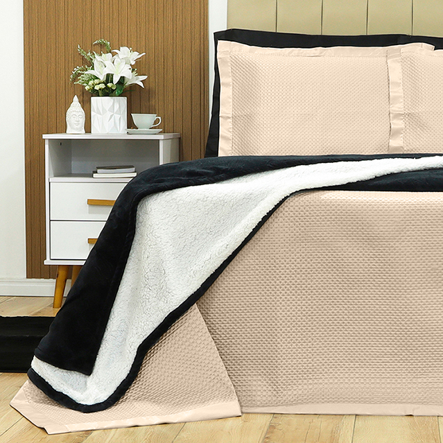 KIT CAMA QUEEN ÔNIX ACETINADO - BEGE 13-0404