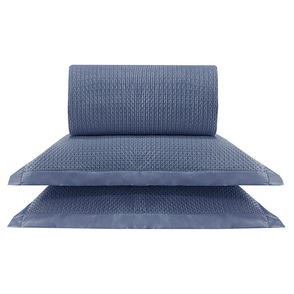 KIT CAMA CASAL ACETINADO ÔNIX - AZUL 18-3916