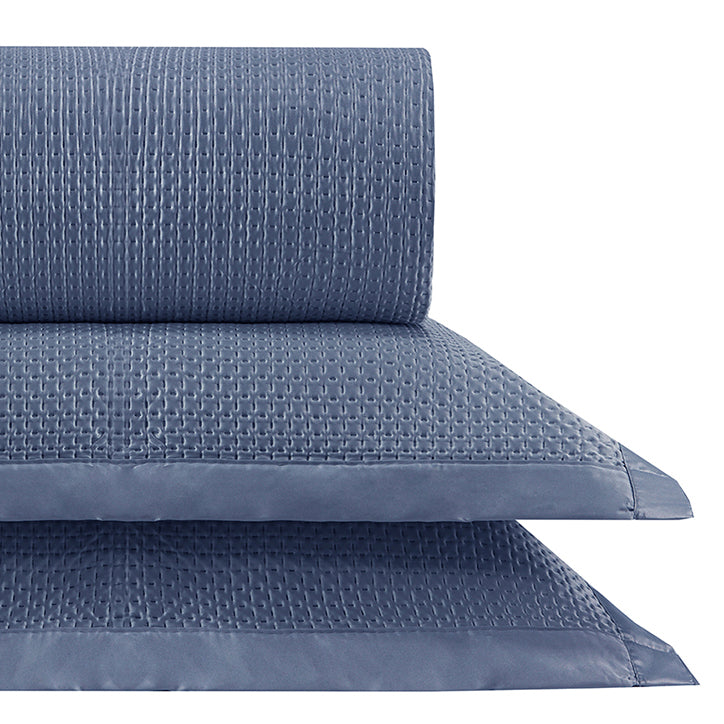 KIT CAMA QUEEN ÔNIX ACETINADO - AZUL 18-3916