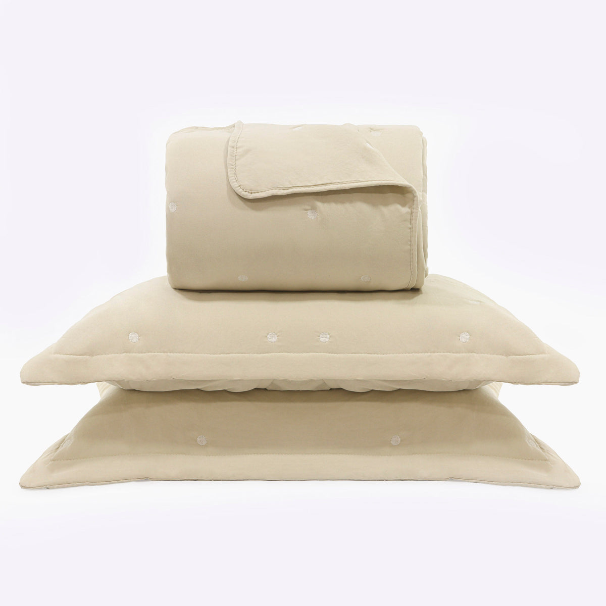 Kit Cama Casal Matelassê Dots - BEGE 13-0905