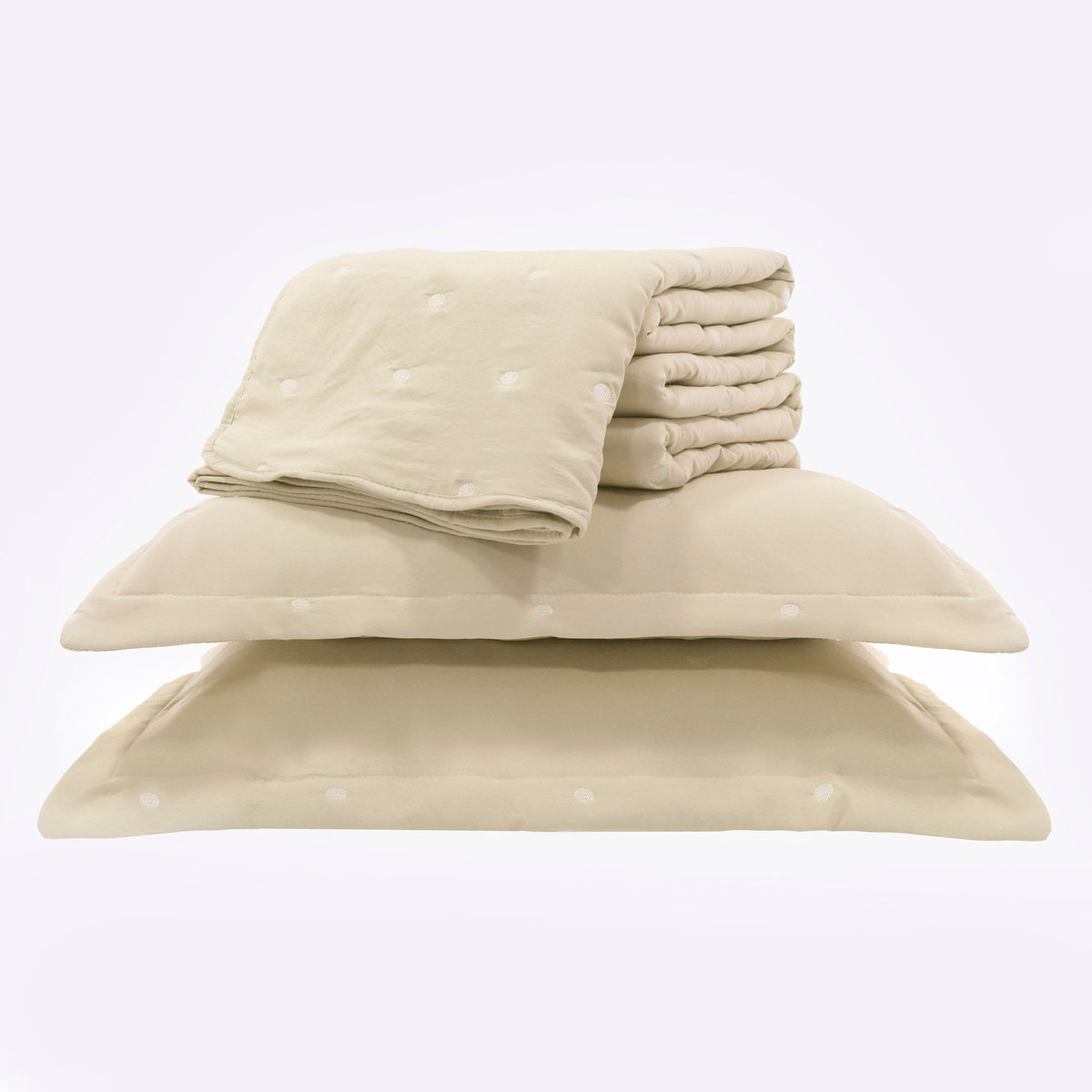 Kit Cama Solteiro Matelassê Dots - BEGE 13-0905