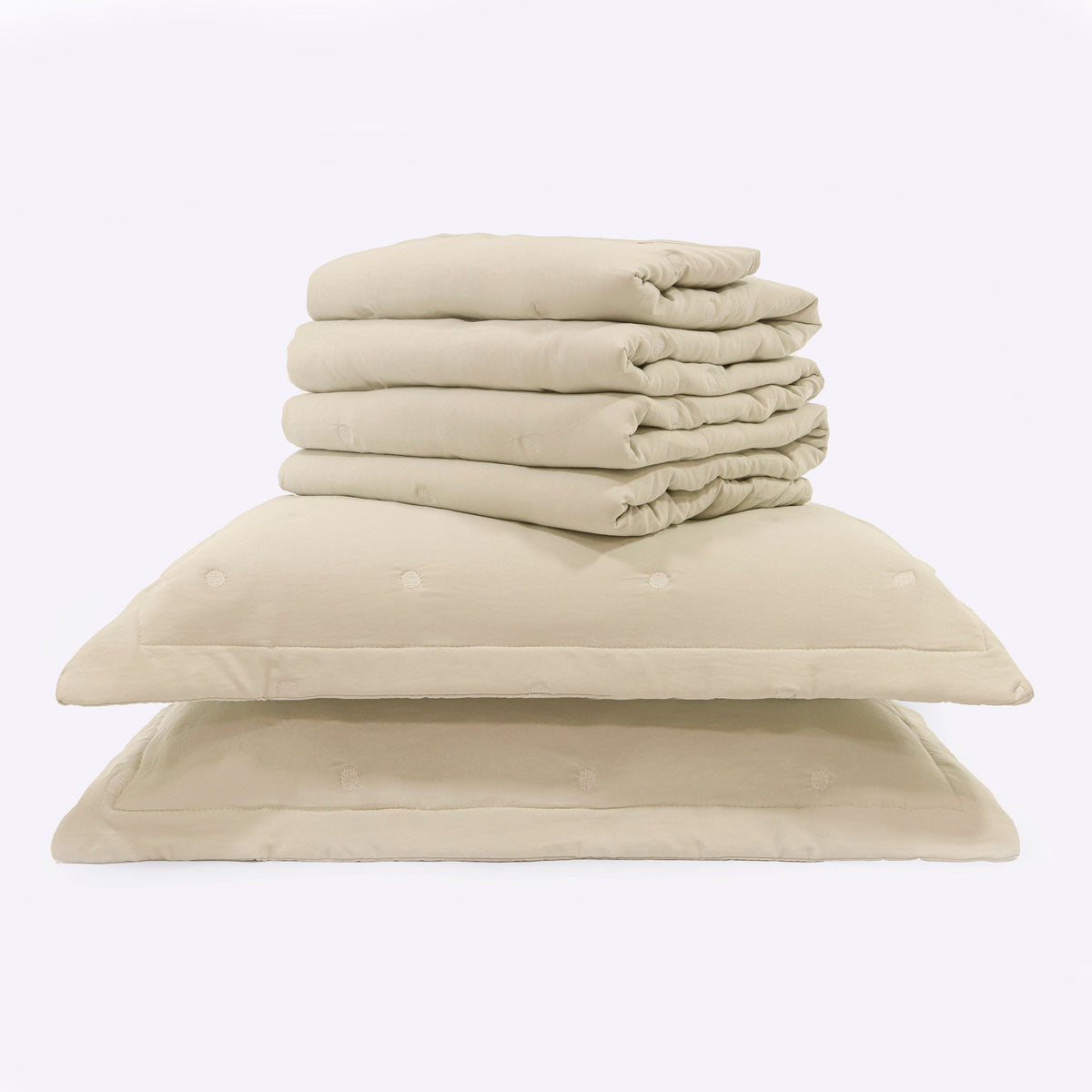 Kit Cama Casal Matelassê Dots - BEGE 13-0905