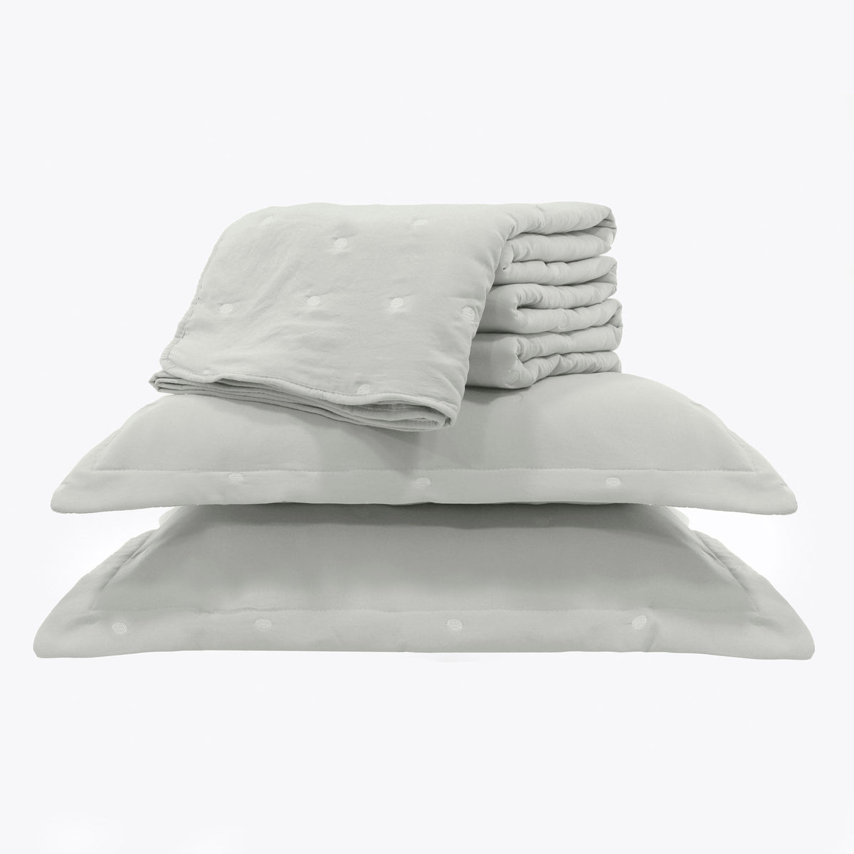 Kit Cama Solteiro Matelassê Dots - VERDE 12-5303