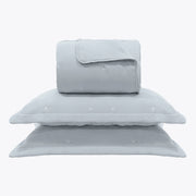 Kit Cama Solteiro Matelassê Dots - AZUL 12-4202