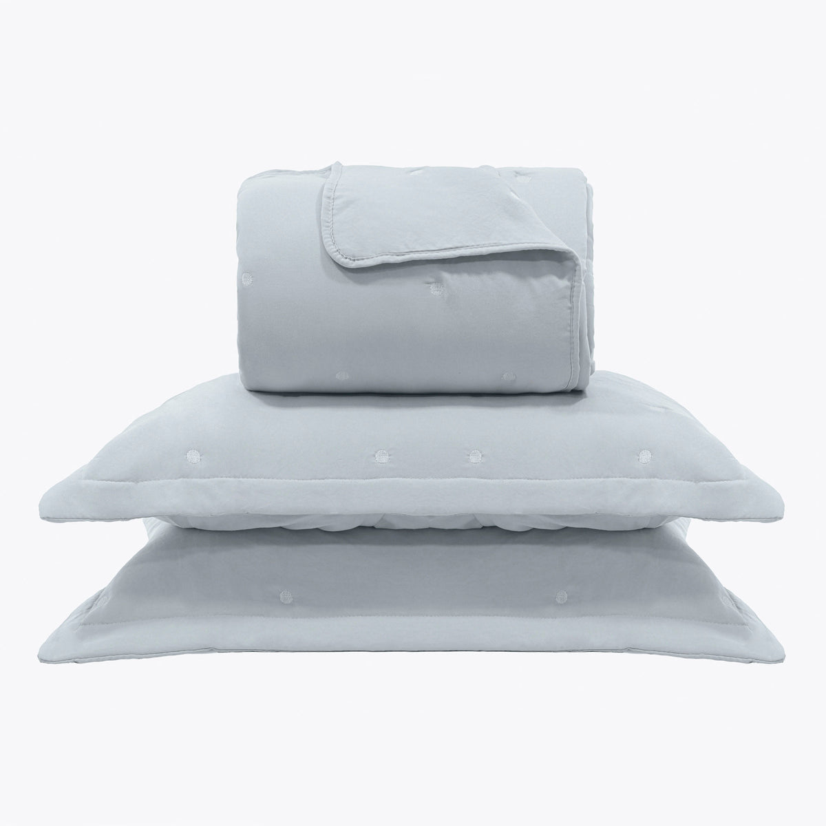 Kit Cama Solteiro Matelassê Dots - AZUL 12-4202