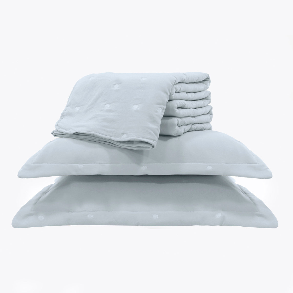 Kit Cama Solteiro Matelassê Dots - AZUL 12-4202