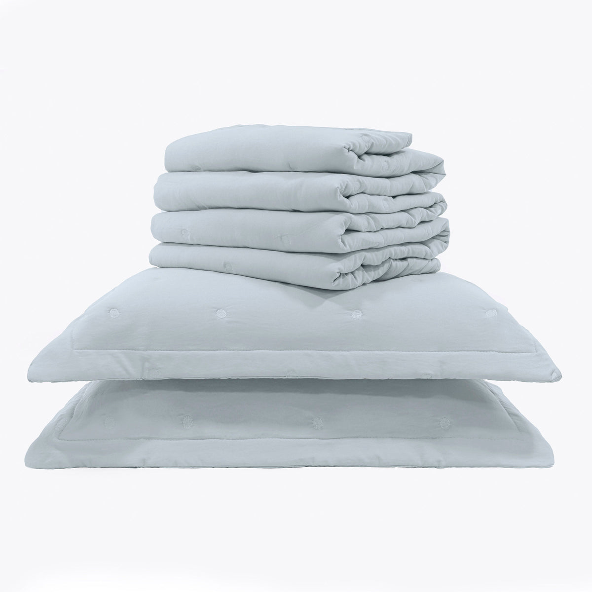 Kit Cama Solteiro Matelassê Dots - AZUL 12-4202