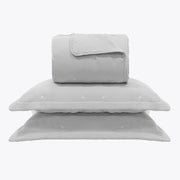 Kit Cama Solteiro Matelassê Dots - CINZA 12-4306