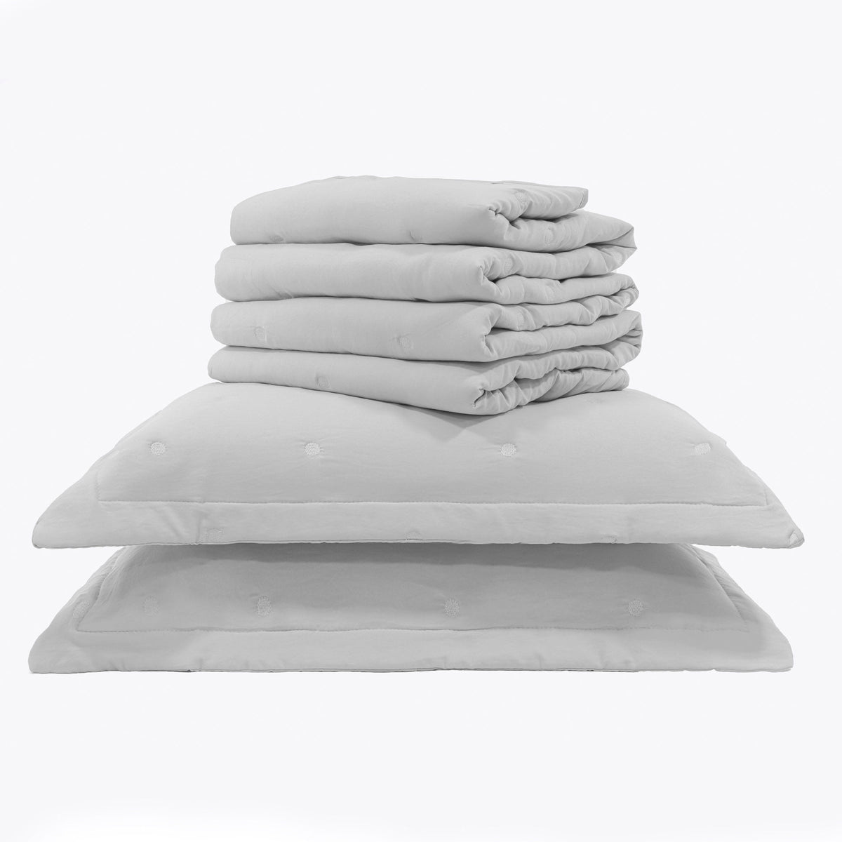 Kit Cama Casal Matelassê Dots - CINZA 12-4306