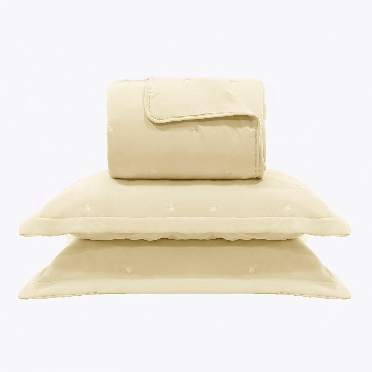 Kit Cama Solteiro Matelassê Dots - AMARELO 11-0510