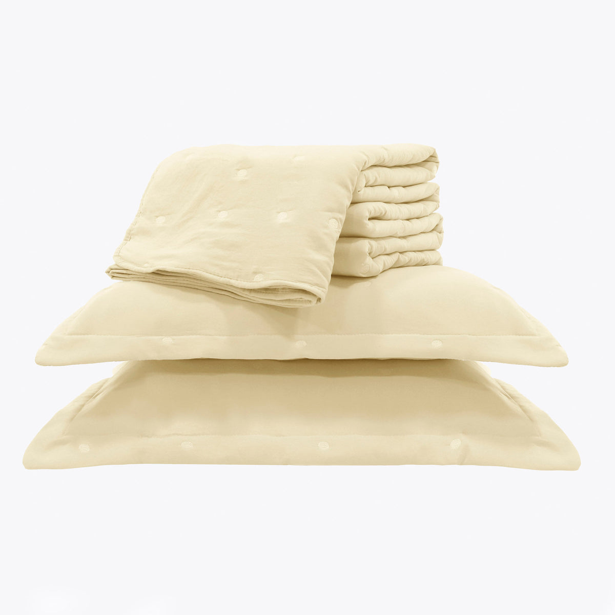 Kit Cama Solteiro Matelassê Dots - AMARELO 11-0510