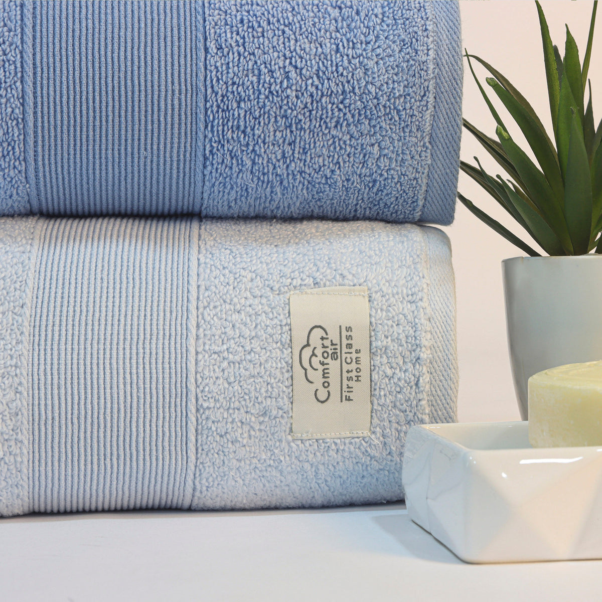 Jogo de Banho 4 Peças Comfort Air Supreme 100% Algodão - AZUL ESC 14-4122/AZUL13-4016