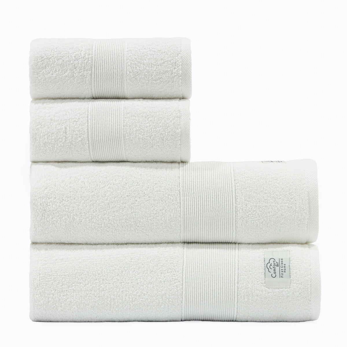 Jogo de Banho 4 Peças Comfort Air Supreme 100% Algodão - BRANCO/BRANCO