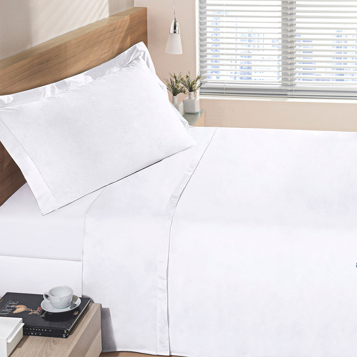 JOGO DE CAMA  SOLTEIRO 400 FIOS  ELEGANCE - BRANCO