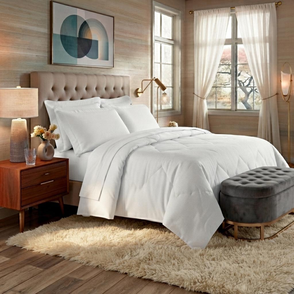 JOGO DE CAMA  QUEEN ELEGANCE  400 FIOS BLANC - BRANCO