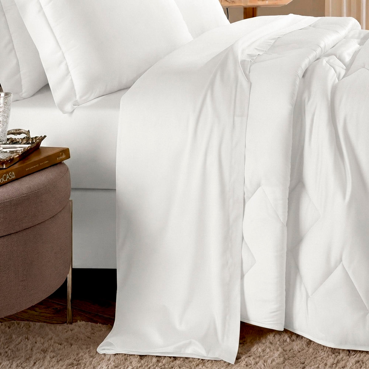 JOGO DE CAMA  QUEEN ELEGANCE  400 FIOS BLANC - BRANCO