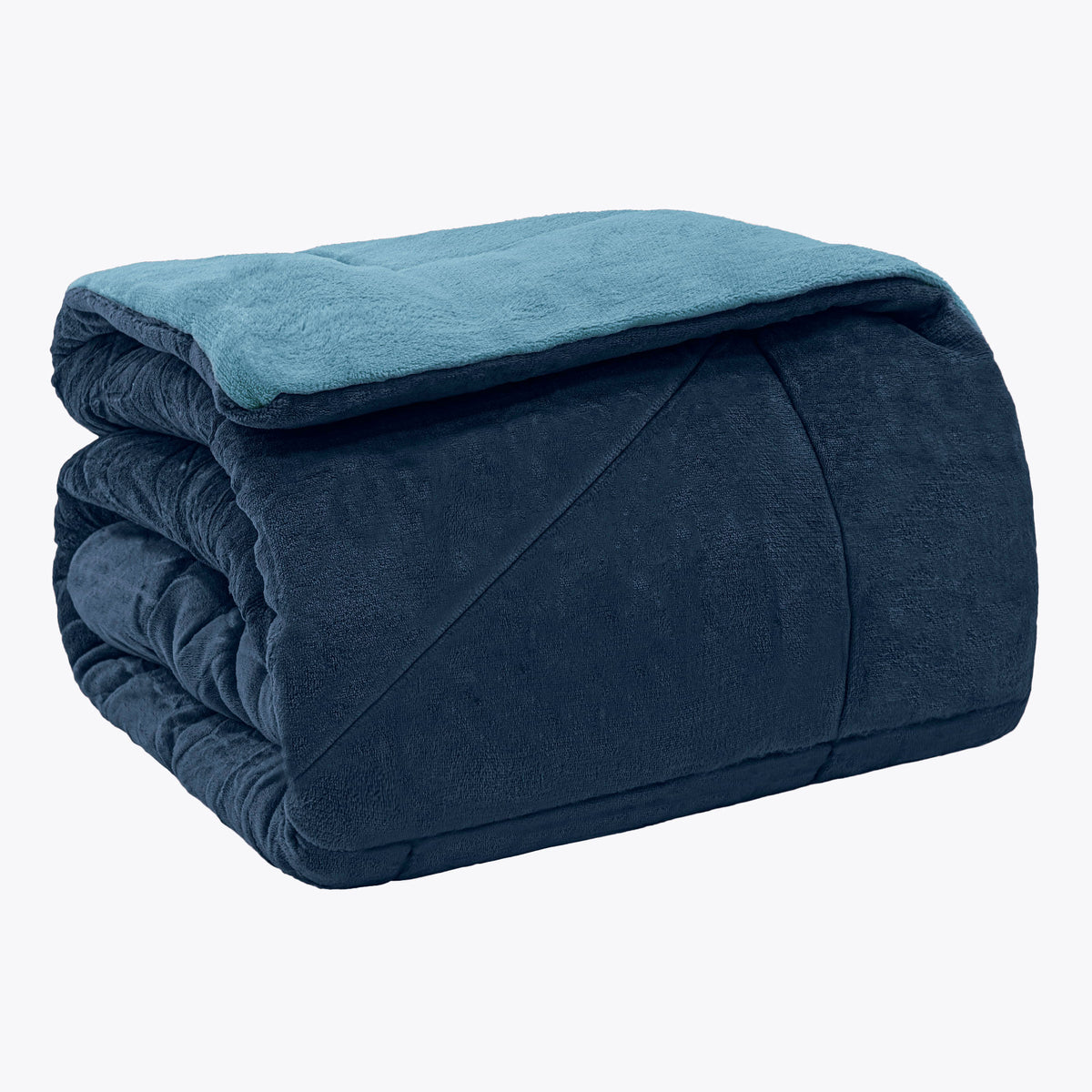 EDREDOM KING PLUSH  BICOLOR - AZUL 19-4110 / 18-4028