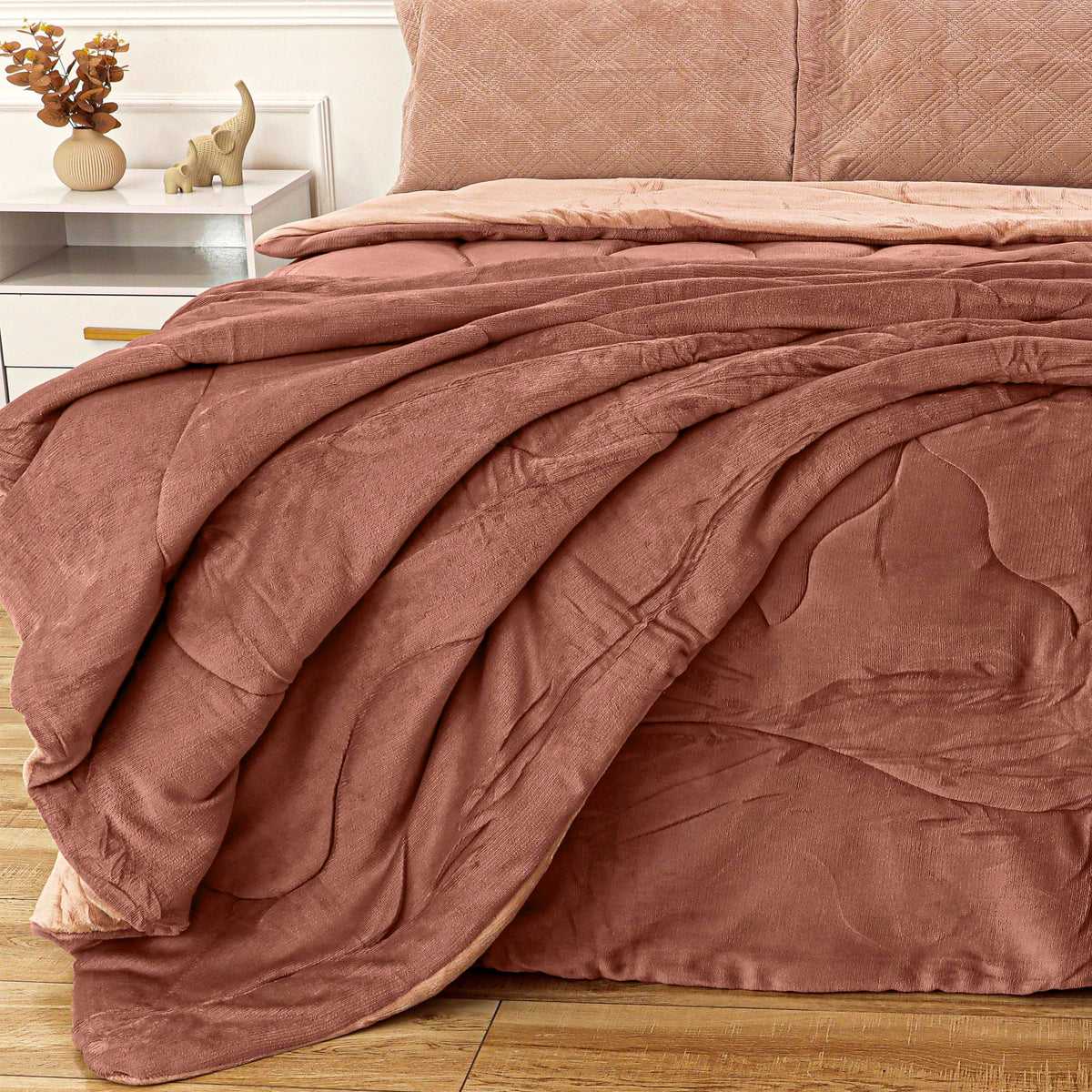 EDREDOM KING PLUSH  BICOLOR - ROSA 171518 /151512