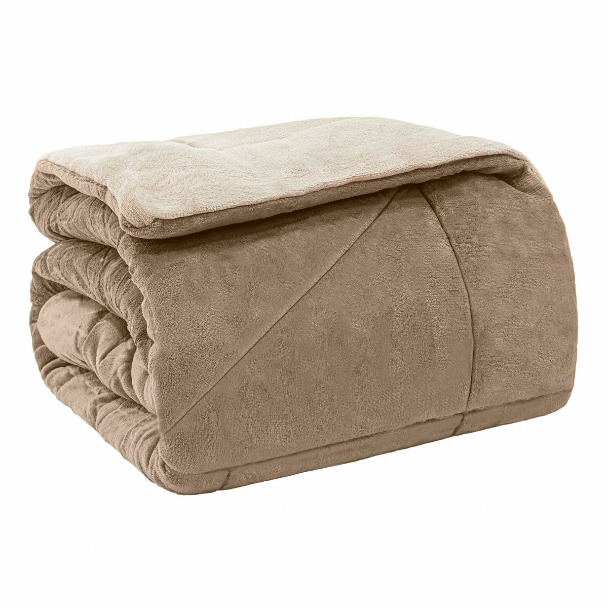 EDREDOM CASAL PLUSH  BICOLOR - BEGE 161210 /141107
