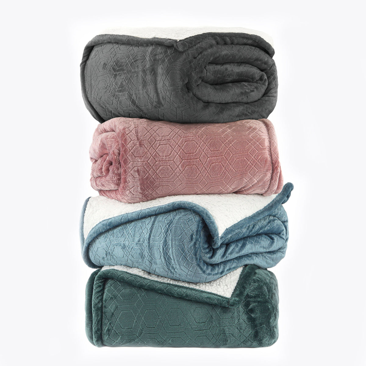 MANTA SHERPA QUEEN DELUXE - CINZA 18-0000