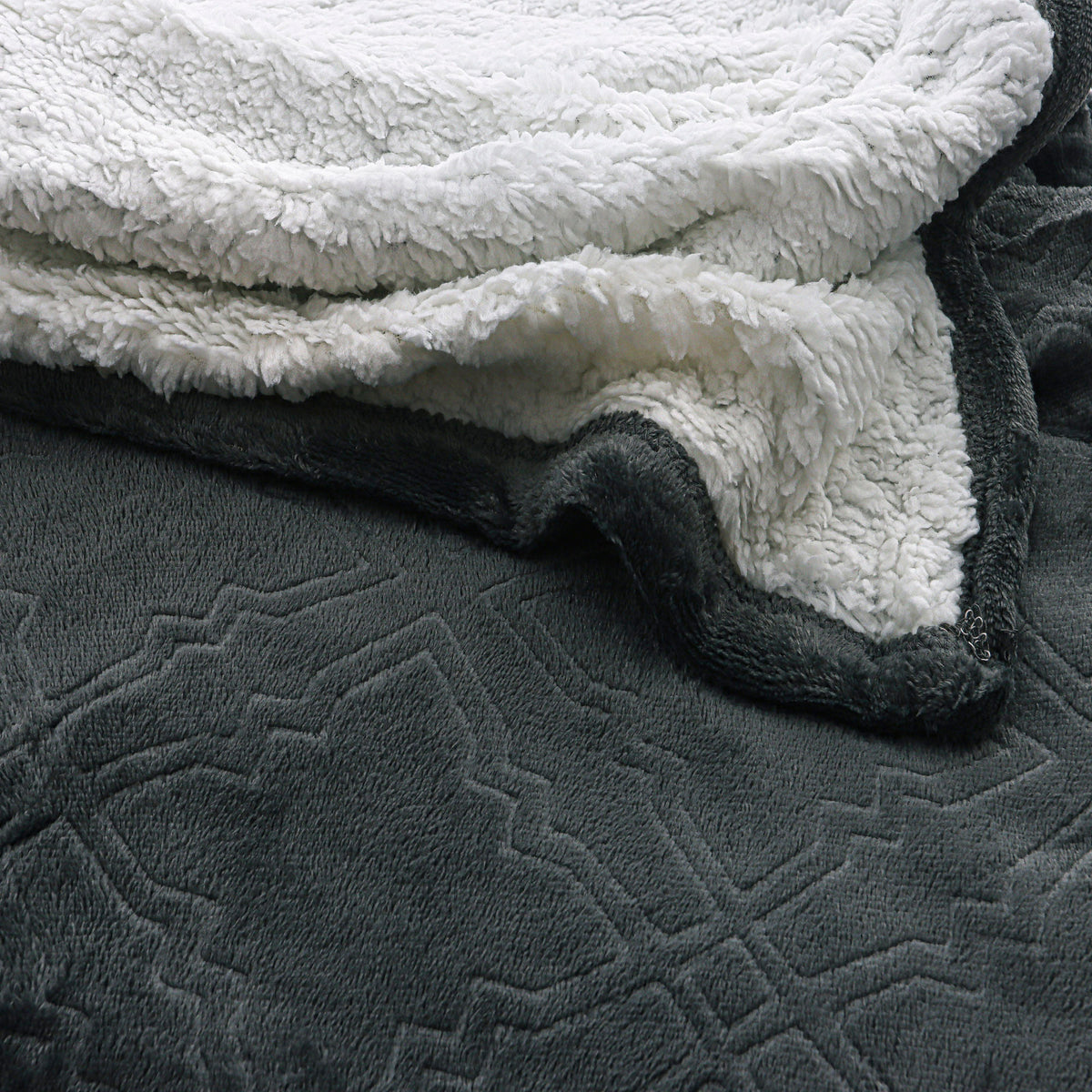 MANTA SHERPA  CASAL DELUXE - CINZA 18-0000