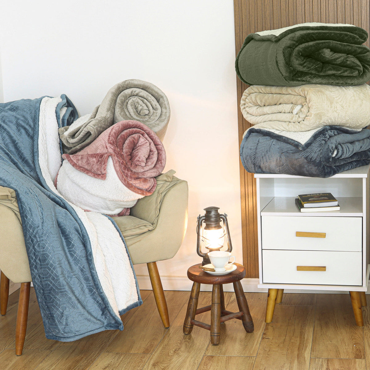 MANTA SHERPA  CASAL DELUXE - VERDE 18-0312