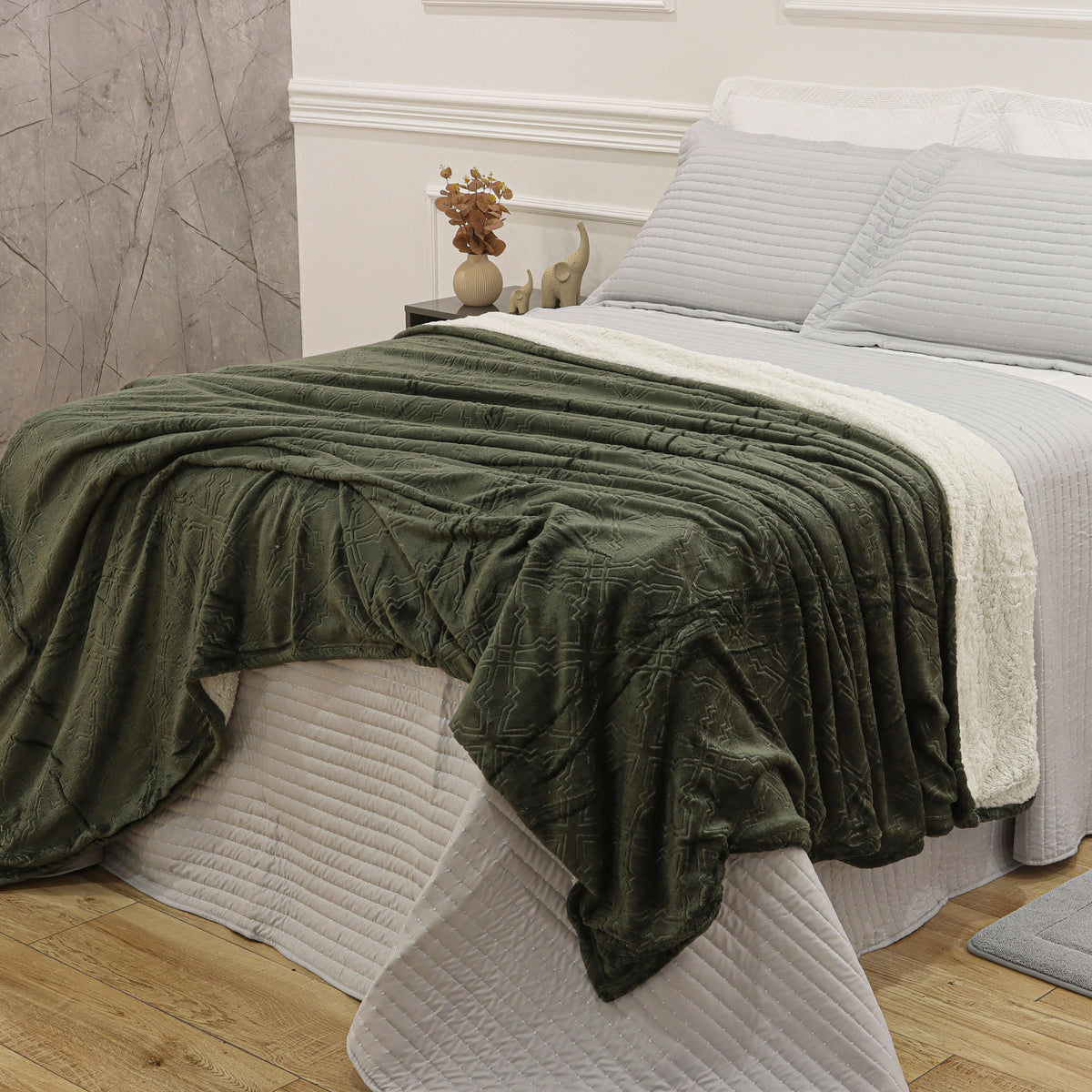 MANTA SHERPA  CASAL DELUXE - VERDE 18-0312